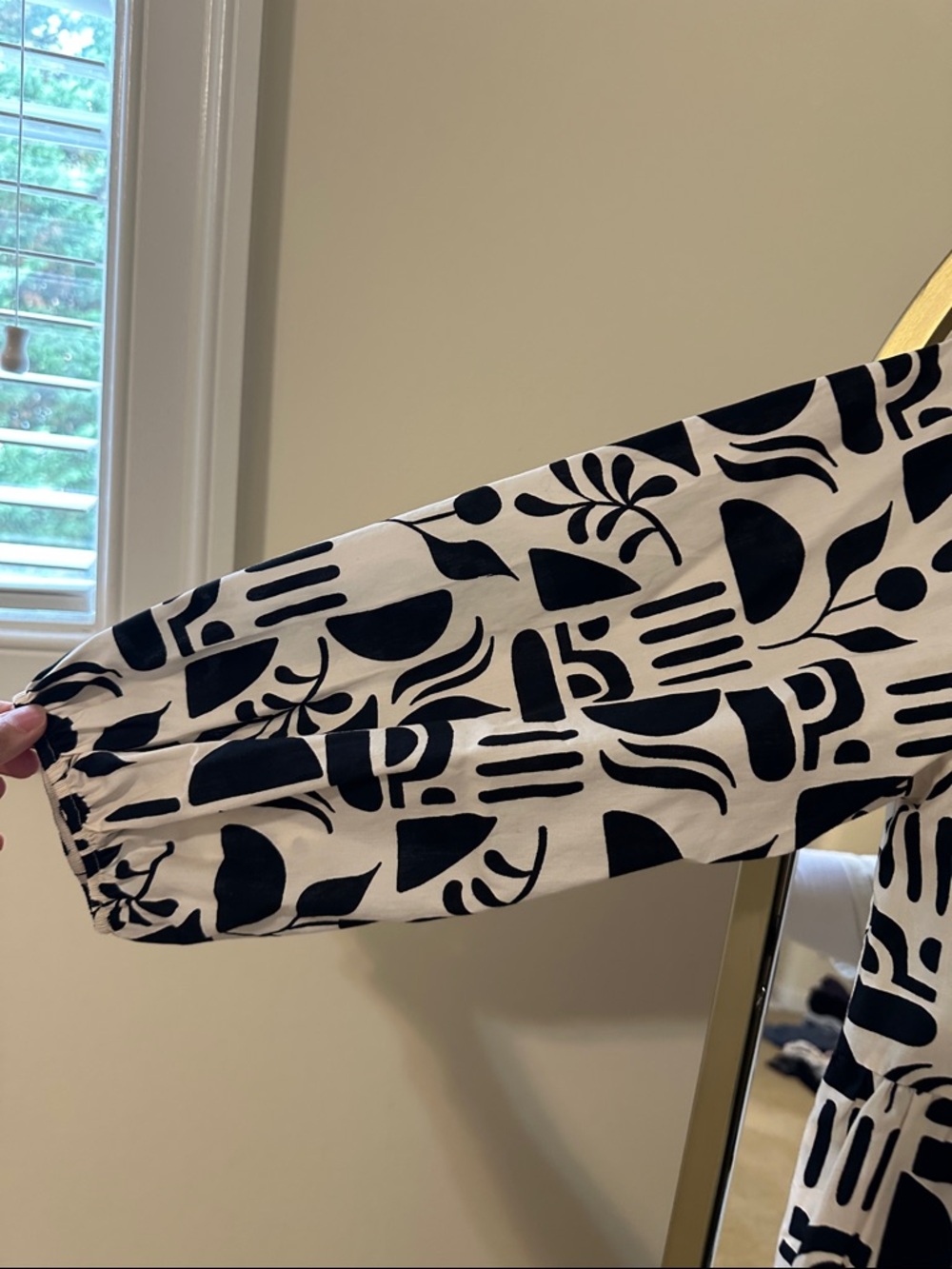 Anthropologie Black & White Geometric Midi Dress - Picture 7 of 8